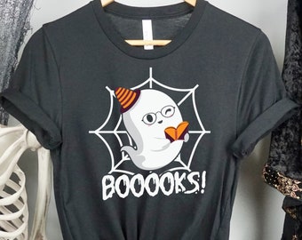 Booooks Shirt, Ghost Books, Halloween Teacher T-Shirt, Halloween Reading Shirt, Librarian Shirt, Bookworm Gift, Ghost Book Shirt