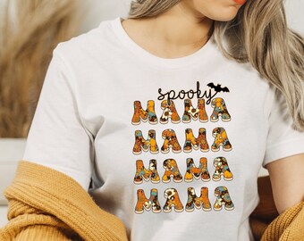 Spooky Mama Shirt, Spooky Mom Shirt, fall mom Shirt, Halloween Shirt, Halloween Mom Shirt, Halloween T Shirt, Halloween Shirt for Mom