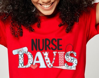 Nurse Shirt, Personalized Nurse Shirt, Custom Nurse Gift, Nurse T-Shirt, Nursing School Tee, Name Tee, Gift For Nurse, Cute Nurse Life Shirt