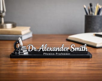 Custom Professor Desk Sculpture | Personalized Unique Academic Gift for Teacher or Scientist