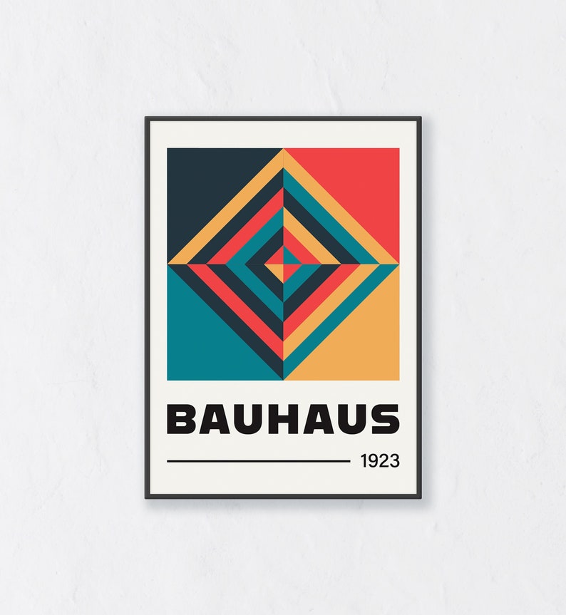 Bauhaus Poster, Bauhaus Print, Printable Wall Art, Geometric Wall Art
