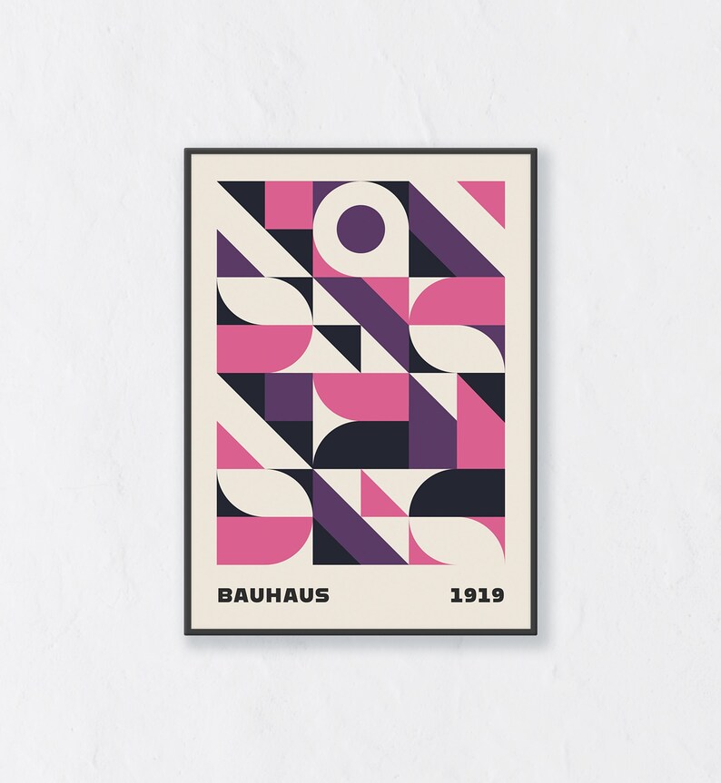 Bauhaus Poster, Bauhaus Print, Printable Wall Art, Geometric Wall Art