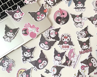 Black Rabbit Stickers, Cartoon Vinyl Deco Stickers Waterproof Sticker Pack, Laptop water bottle stickers, NoteBook, Stationery deco