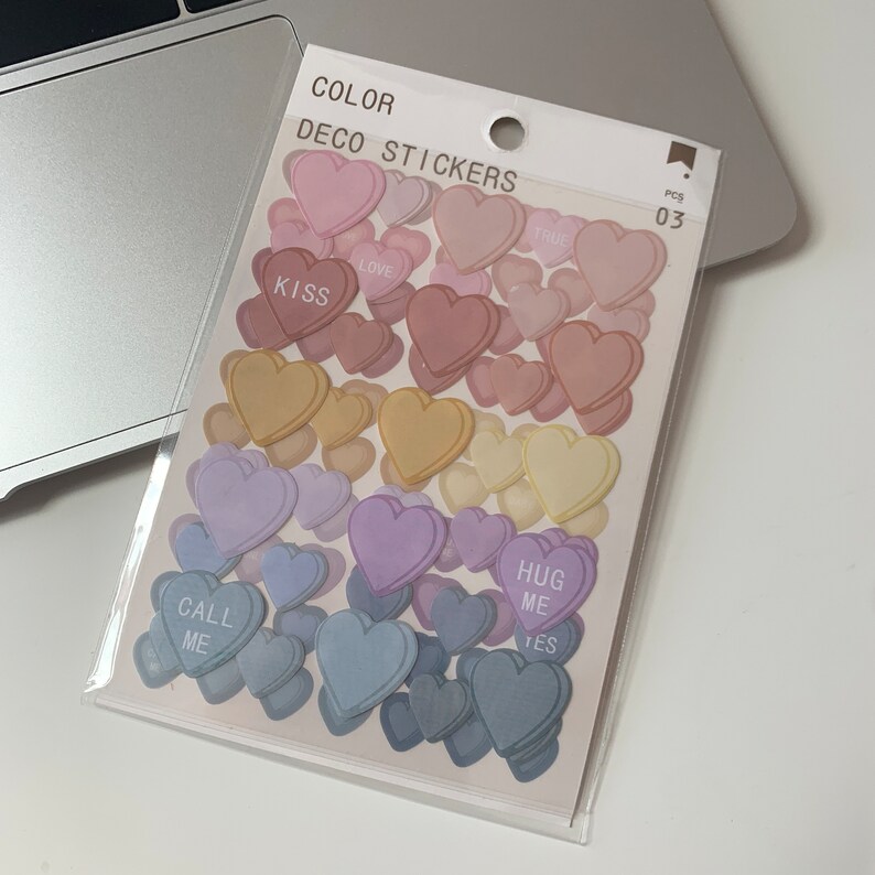 Cute planner stickers pack sheet, kawaii aesthetic stickers, bear heart flower stickers, journaling Scrapbooking Notebook deco stickers image 4