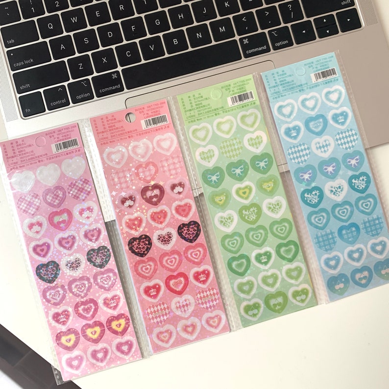 Cute planner stickers pack sheet, kawaii aesthetic stickers, heart stickers, journaling Scrapbooking Notebook deco stickers, gift image 6