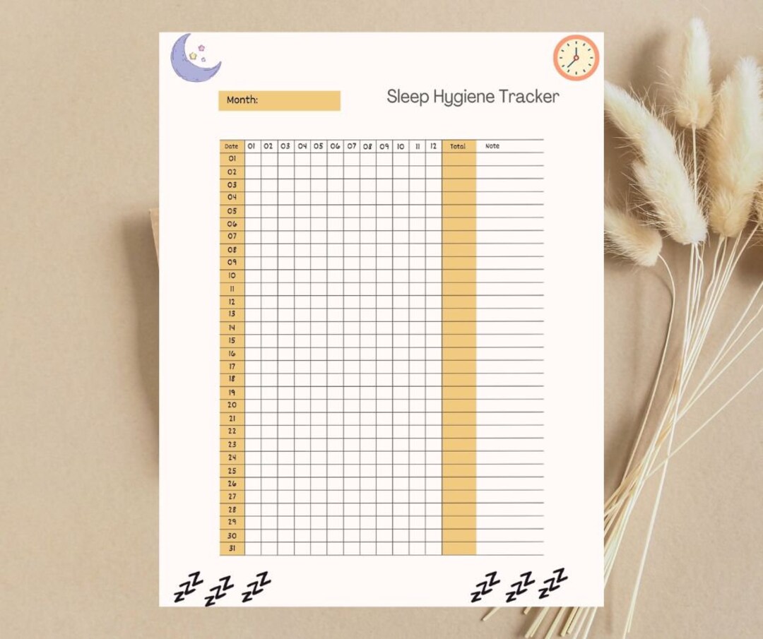 Sleep Tracker Printable | Sleep Hygiene Journal, Daily Bedtime Routine ...