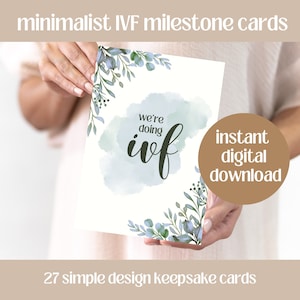 Cartes d'étape de FIV minimalistes, cartes d'étape de fertilité, cartes de voyage de FIV, cartes de souvenir, panneaux d'annonce de FIV, imprimable de FIV
