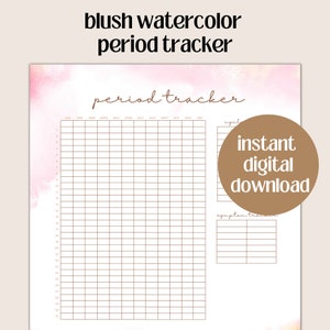 Watercolor Period Tracker, Period Tracking Printable, Monthly Cycle Tracker, Menstrual Cycle, Period Journal, Period Tracking Printable