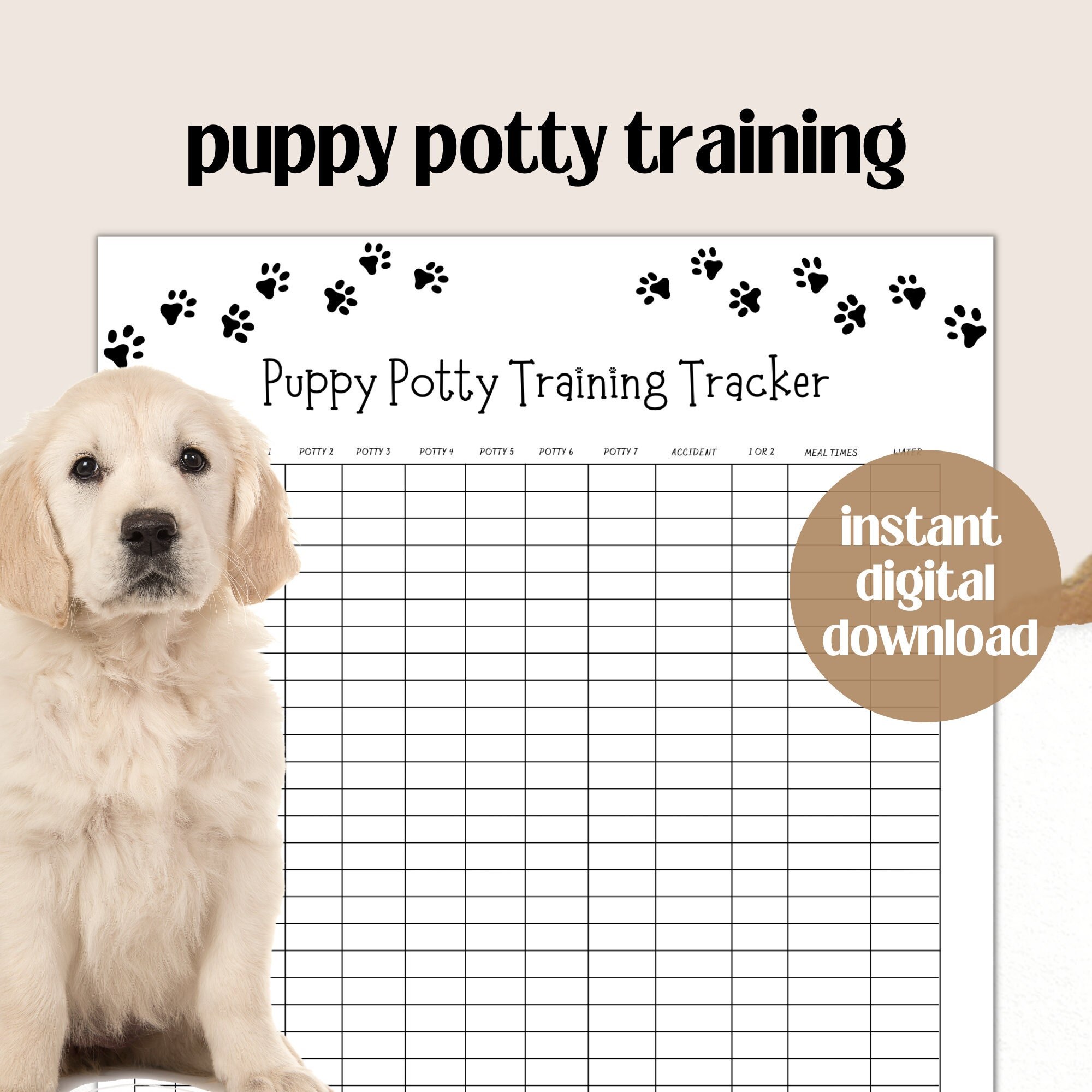 Puppy Potty Training Journal Dog Potty Training Tracker Housebreaking