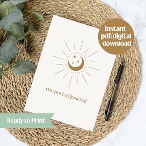 Boho Period Journal, Menstrual Cycle Workbook, Monthly Cycle Diary, Printable Period Tracker, Menstrual Cycle Calendar, Period Planner