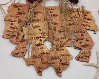 Map Favors, Wedding Favors, favors for Guests, Guests in Bulk, Map of South Dakota, Map of Tennessee, Map of Texas, Map of Utah