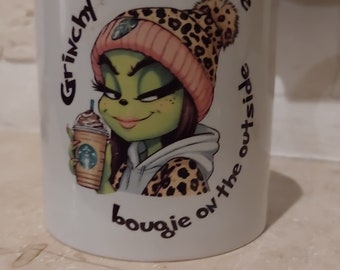 Tassenbrennerei Tasse Grinch - Mimimi Halts Maul - Anti-Weihnachten Weihnachtstasse Lustig - Kaffeetasse Mit Spruch Weihnachts-Deko (Grün