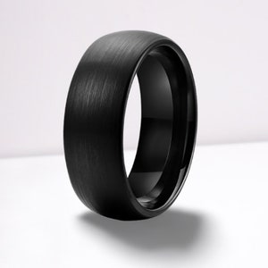 Tungsten Black Ring Brushed finish - Custom Personalized Engravement - Wedding Band, Wedding Ring, Promise Ring, Couple Ring, Engagement