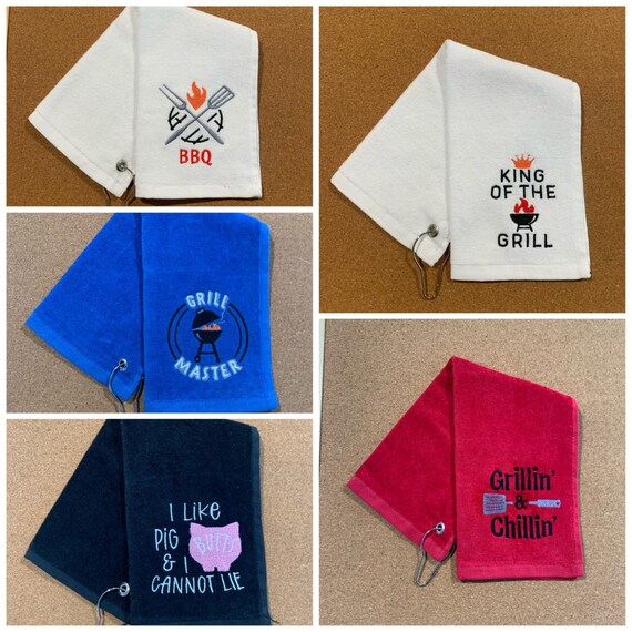 blank fishing towel with hook Gone Fishing Embroidered Fishing Towel With Hook