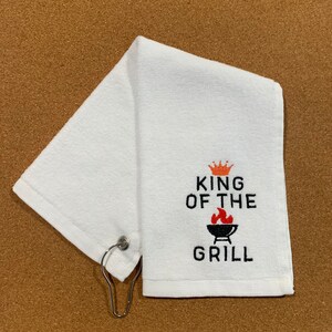 King of the Grill Embroidered BBQ/Grilling Towel with Hook