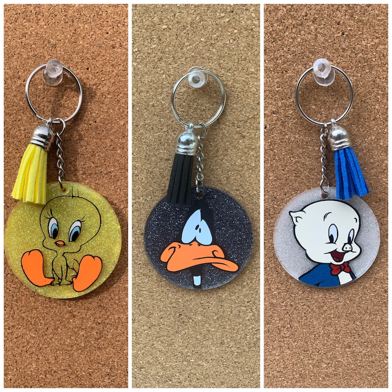Looney Tunes Keychains//tweety Bird// Daffy Duck//porky Etsy