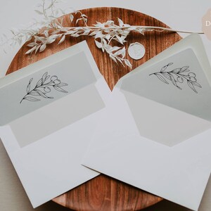 Olive Zweig Umschlag Liner Vorlage, Hochzeit Suite Umschlag Liner, druckbare Umschlag Liner, Hochzeit Set Umschlag Liner, Instant Download