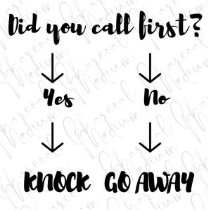 Did you call first? Doormat, Front Door, Porch, Visitors, Hello and Goodbye, Phrase, Funny, Vinyl Stencil, Cricut