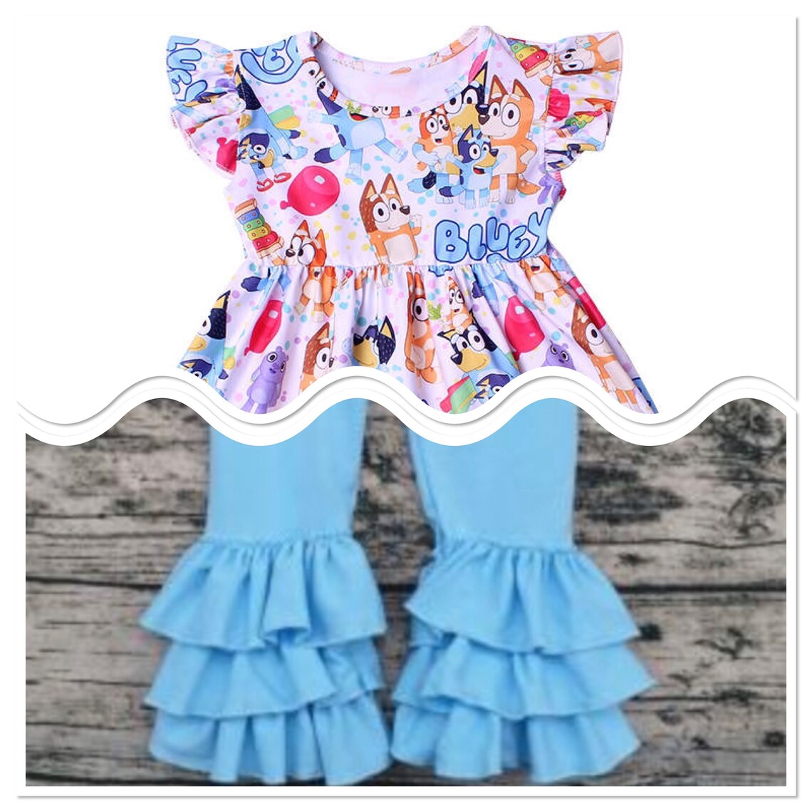 Girls Puppy Dog Friends Blue Dog Dress Bluey Bingo Party Dress Etsy