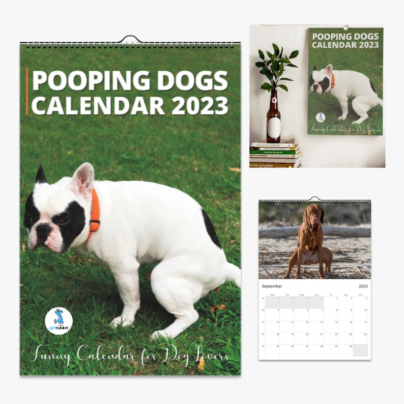 2023 Pooping Dogs Calendar Funny Dog Lover Gift for Men Women Etsy
