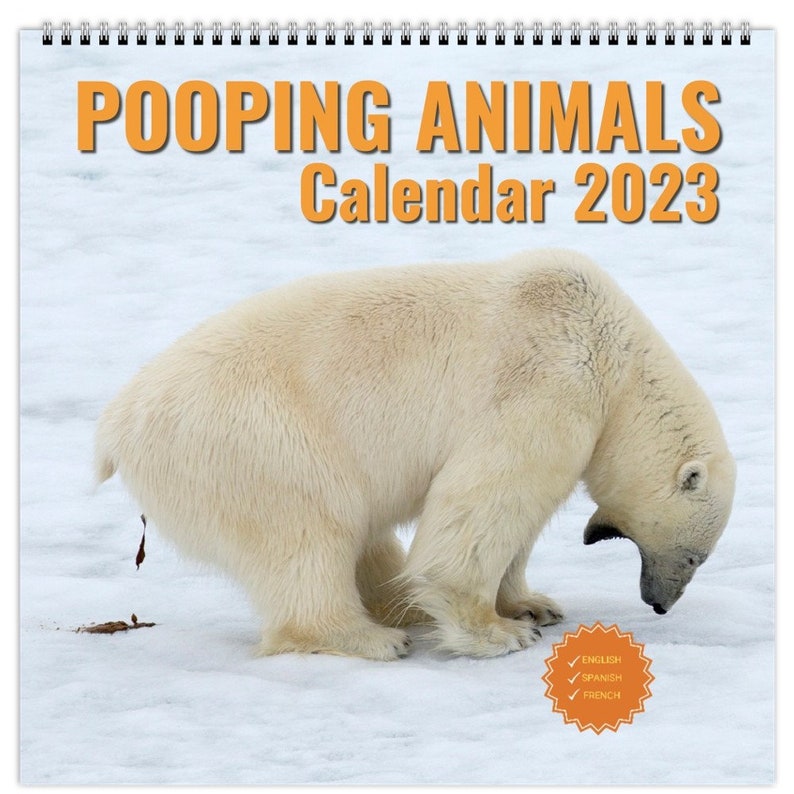 2023 Pooping Animals Wall Calendar for Funny White Elephant Etsy