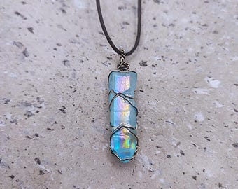Naszyjnik z kryształem kwarcu aqua #1
