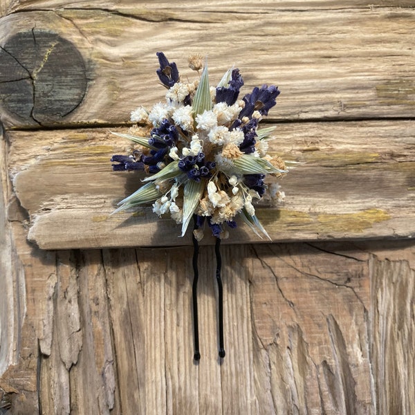 Hair accessories hairpin hair comb hair decoration bridal jewelry dried flowers dried flowers vintage boho dreads lavender gypsophila Handmade