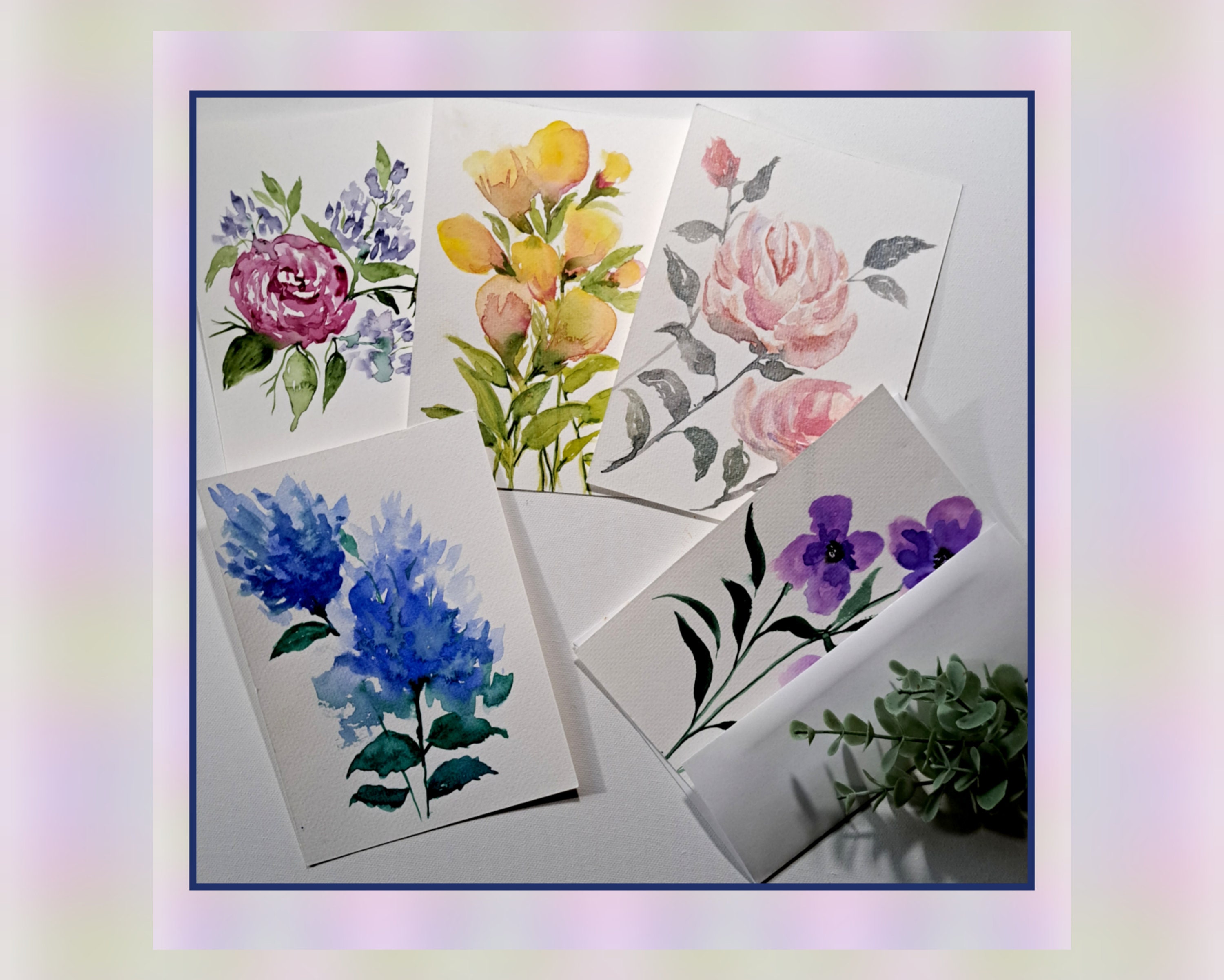 5 X 7 Watercolor Note Cards With Envelopes - Etsy