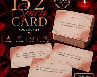 153 Spicy Couple Cards Printable PDF | Date Night Game for Couples Intimacy Conversation Cards Romantic & Adult Card Game | Instant Download