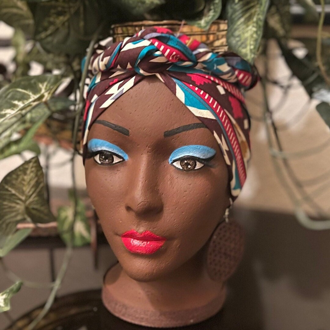 Planter Head Foam Head Planter Afrocentric Planter Head Etsy