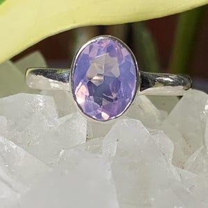 Faceted Lavender Quartz Ring: .925 Sterling Silver, Size 7.5