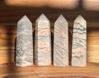 Pink Zebra Jasper Towers! Gorgeous colors - pinks, whites and gray