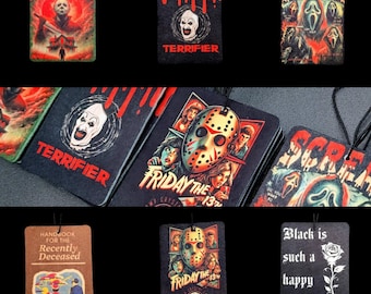 Horror Car Air Freshener – Gothic Car Accessory, Spooky Halloween Gift, Creepy Cute Auto Decor, Horror Movie & Goth Car Scent