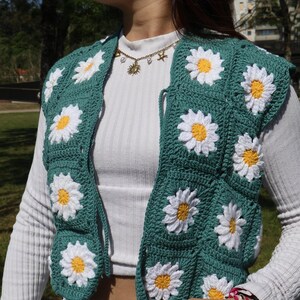 Crochet flower vest  | Colete de flores em crochet