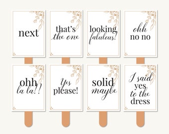 Vestido de novia, Say Yes To The Dress Signs, Di sí al vestido, Bridal Appointment Paddle Signs