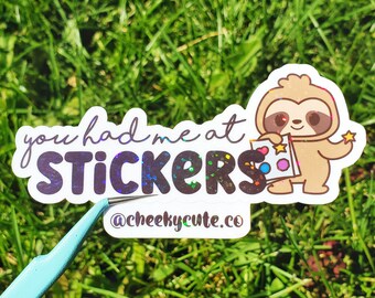 Cute Sloth Holographic Sticker