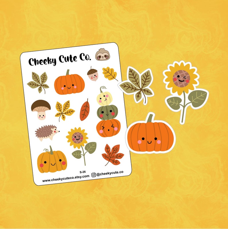 Cute Fall Stickers / Kawaii Fall Stickers Etsy