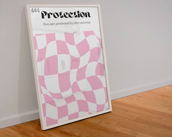 Psychedelic Protection Aura Poster Affirmation Print Mental Health Poster Angel Number 444  Aesthetic Room Poster Digital Download