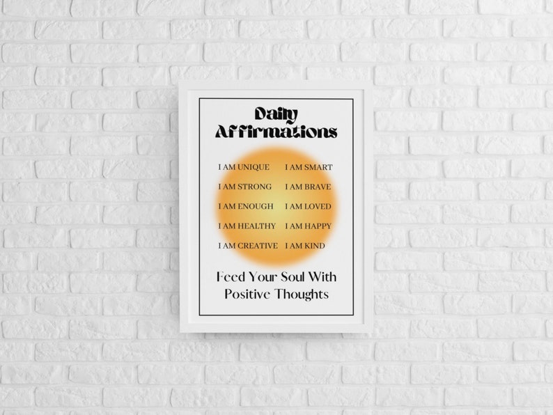 Printable Affirmation Poster Daily Affirmations Orange Aura Poster ...