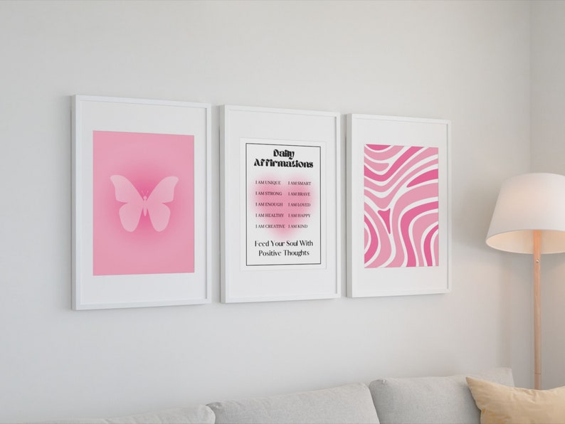 Set Di 4 Poster Aura Positiva Per Parete - Stampe Su Tela Astratte Con Angelo, Senza Cornice, 20x25 Cm, Per Soggiorno E Camera Da Letto