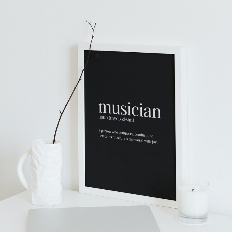 Musician Wall Art Definition Printable Inspirational Wall Etsy