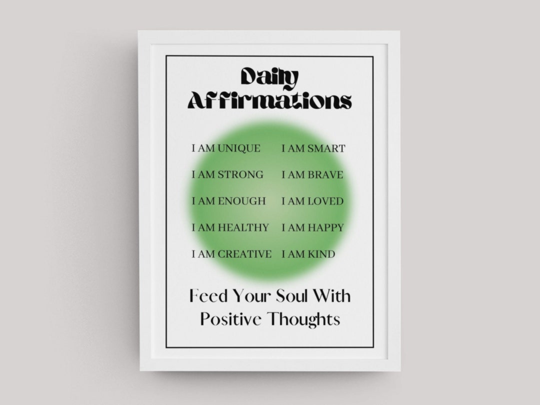 Printable Affirmation Poster Daily Affirmations Green Aura Poster ...