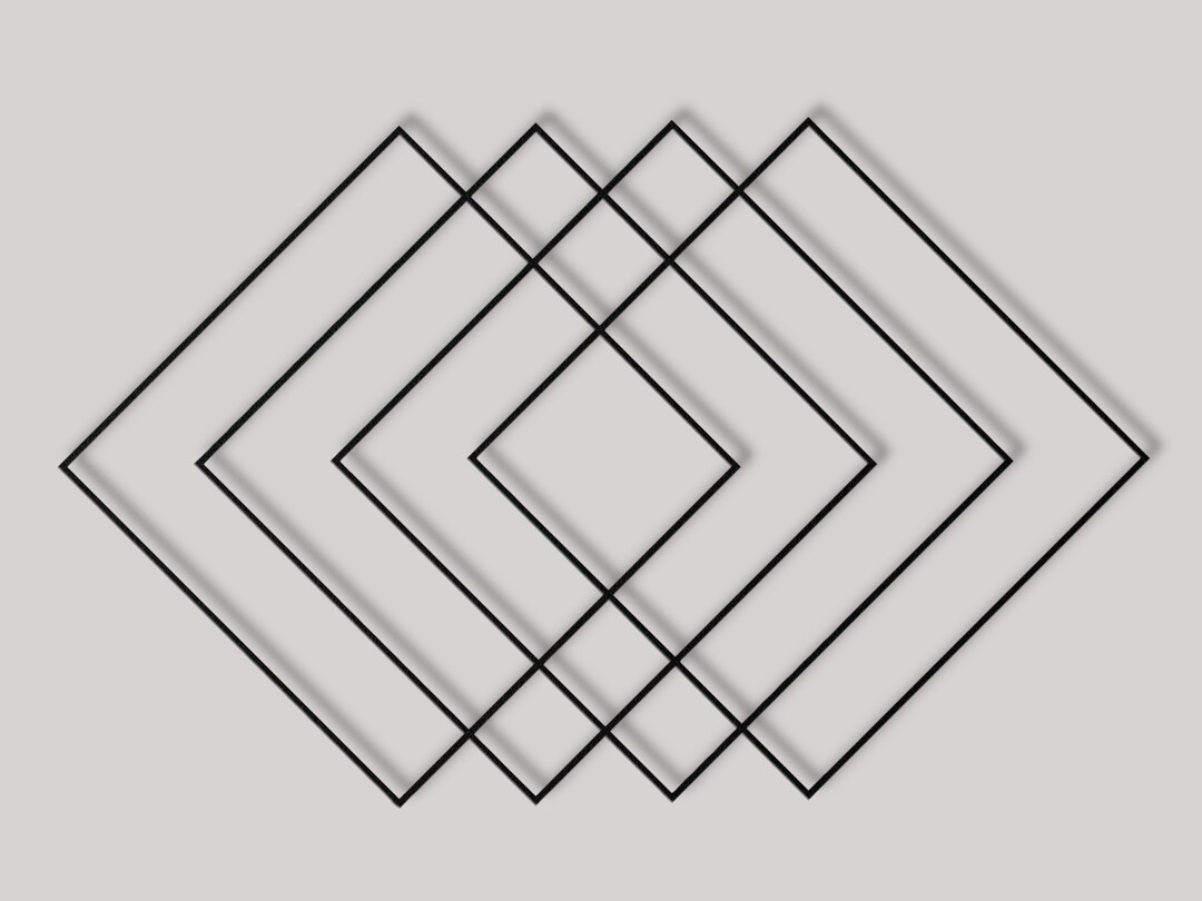 Midcentury Modern Art Work, Minimalist Metal Wall Decor, Black Metal