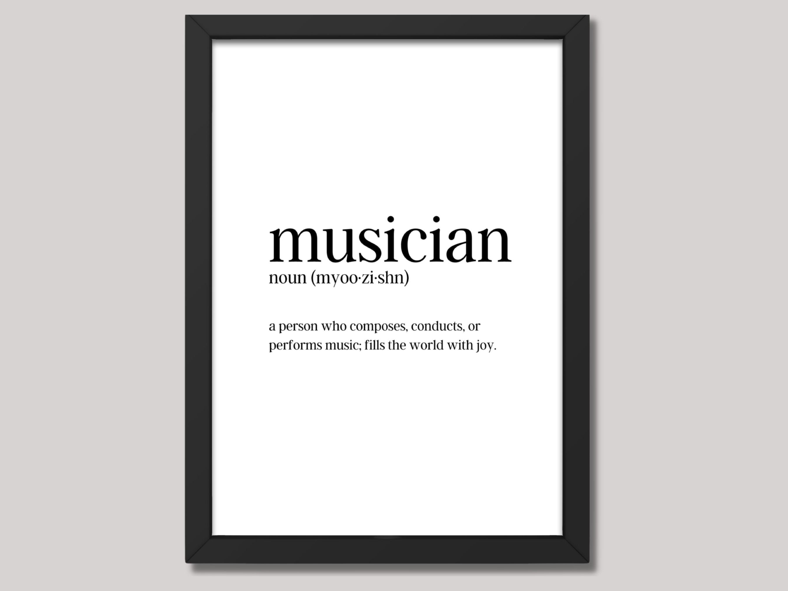 Musician, Wall Art, Definition, Printable, Inspirational Wall Art, Gift