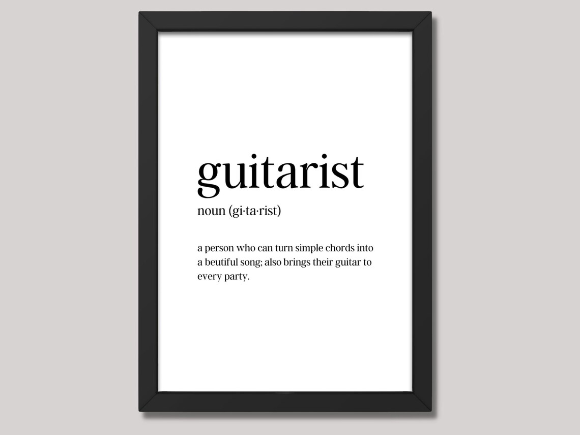 Guitarist, Wall Art, Definition, Printable, Inspirational Wall Art
