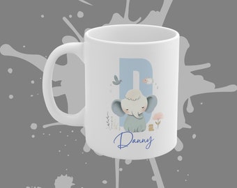 Personalisierte Tasse | Geschenk zur Geburt | Tasse bedrucken | Geschenk zur Einschulung | Baby Elefant | Personalisieren | Kinder Becher