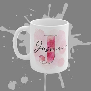 Personalisierte Tasse Geschenk Mama Tasse bedrucken Wunschname Watercolor Design Geschenkideen Tasse Personalisieren Muttertag Pink