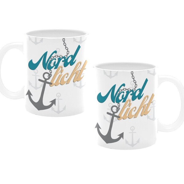 Tasse | Nordlicht | Geschenk | Becher | Büro | Maritim | Leuchtturm | Anker