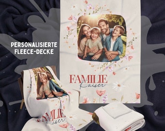 Personalisierte Foto Decke | Foto Decke | Decke mit Foto Familien Namen | Geschenk Ideen | Fotodecke | Kuscheldecke mit Foto | Familiendecke