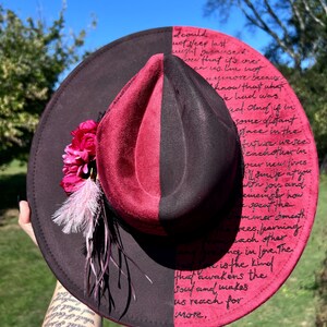 Carta de amor do caderno, chapéu fedora queimado vegano, chapéu rancheiro bicolor